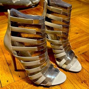 Aldo sexy open toe booties! Nude size 6